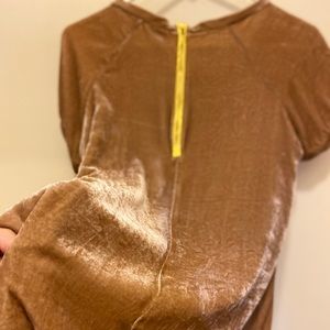 Gold velvet shirt dress (Zara)